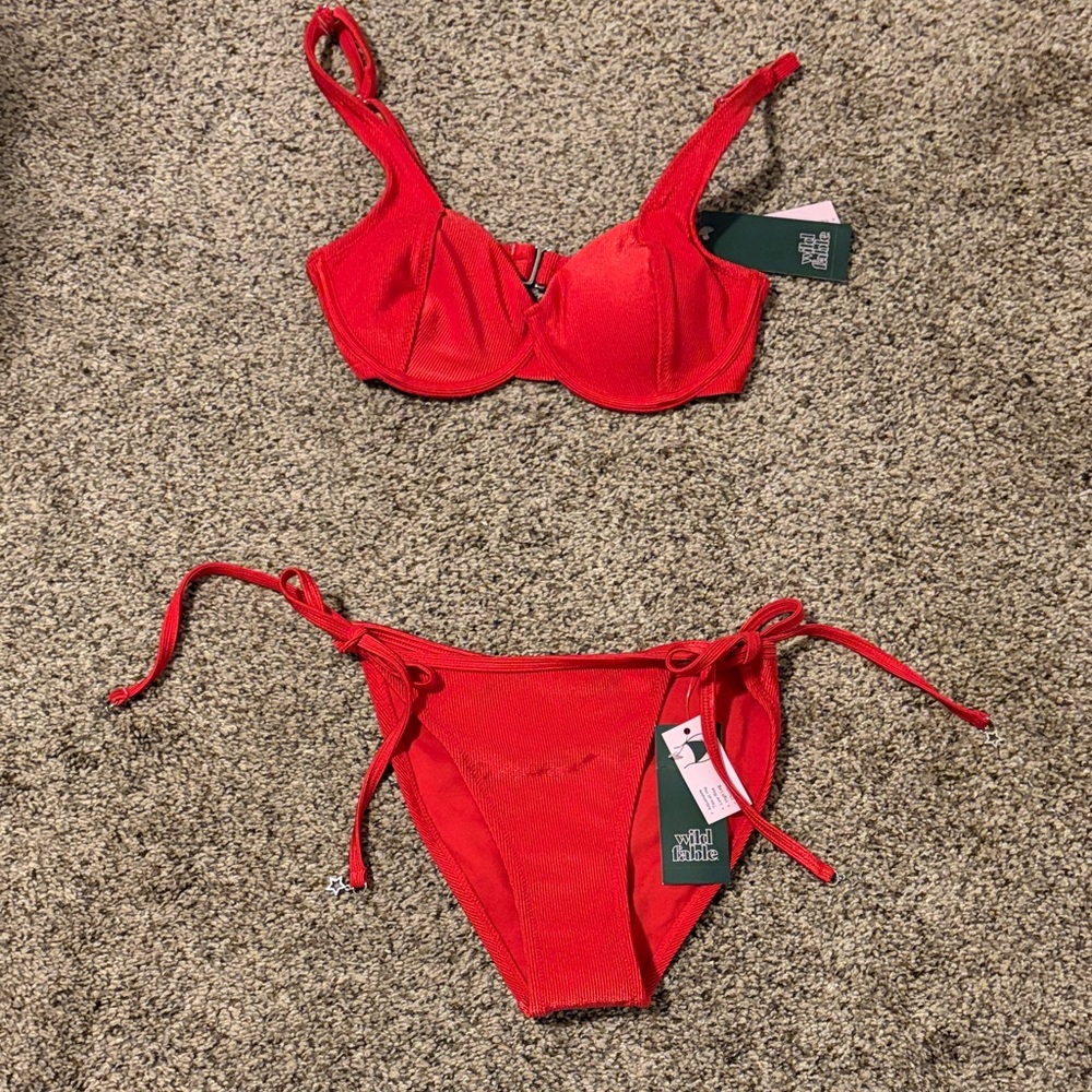 Wild Fable Vibrant Red Bikini Top